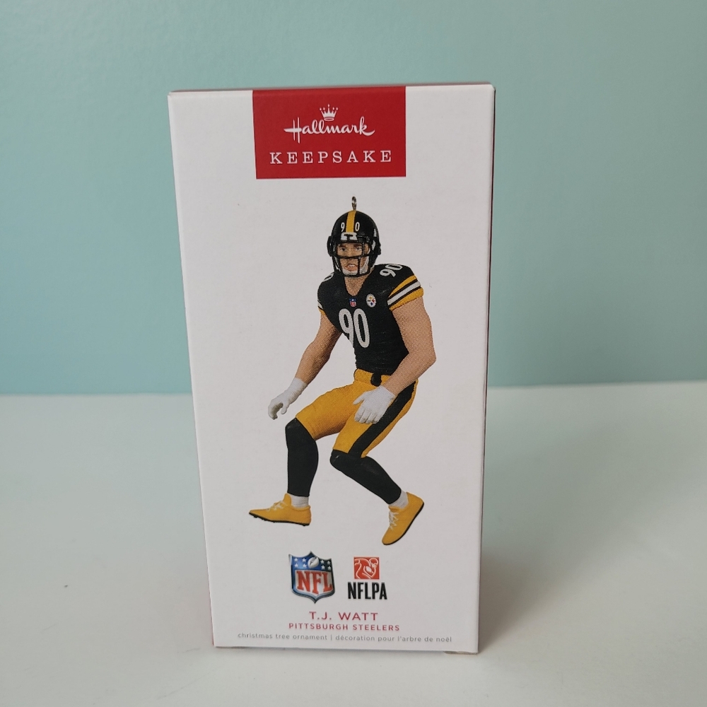 Pittsburgh Steelers Christmas Ornament T J Watt #90 Hallmark Keepsake 2022